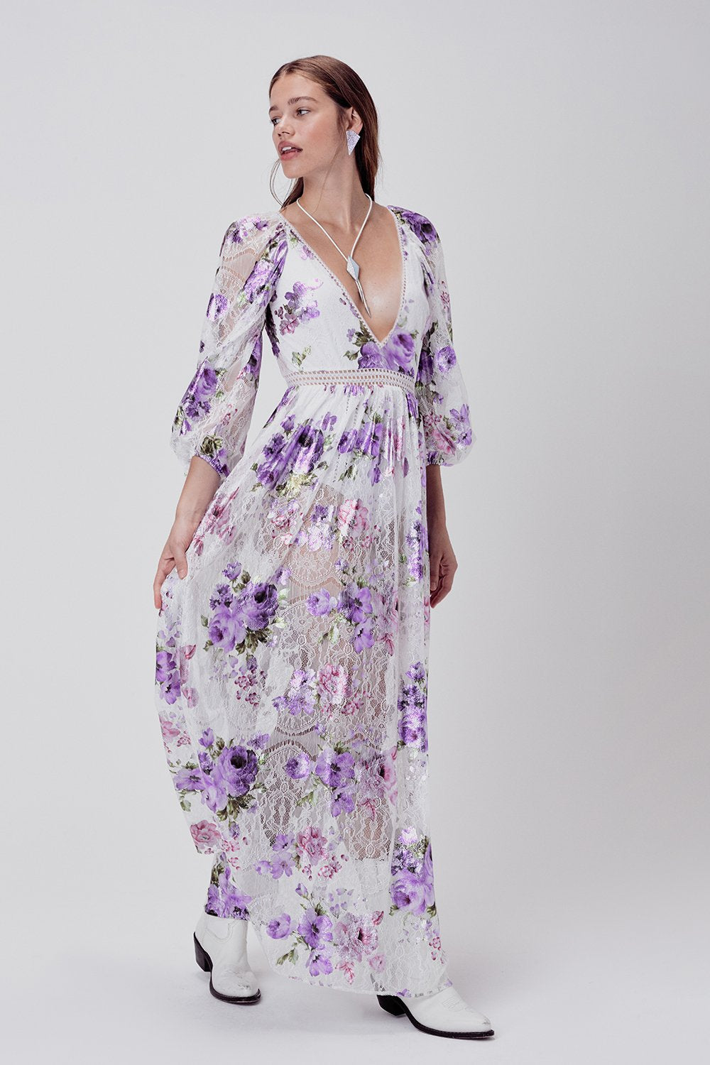 Wildflower Foil Lace Maxi Dress Summer Daze Boutique Wildflower Foil Lace Maxi Dress Summer Daze Boutique