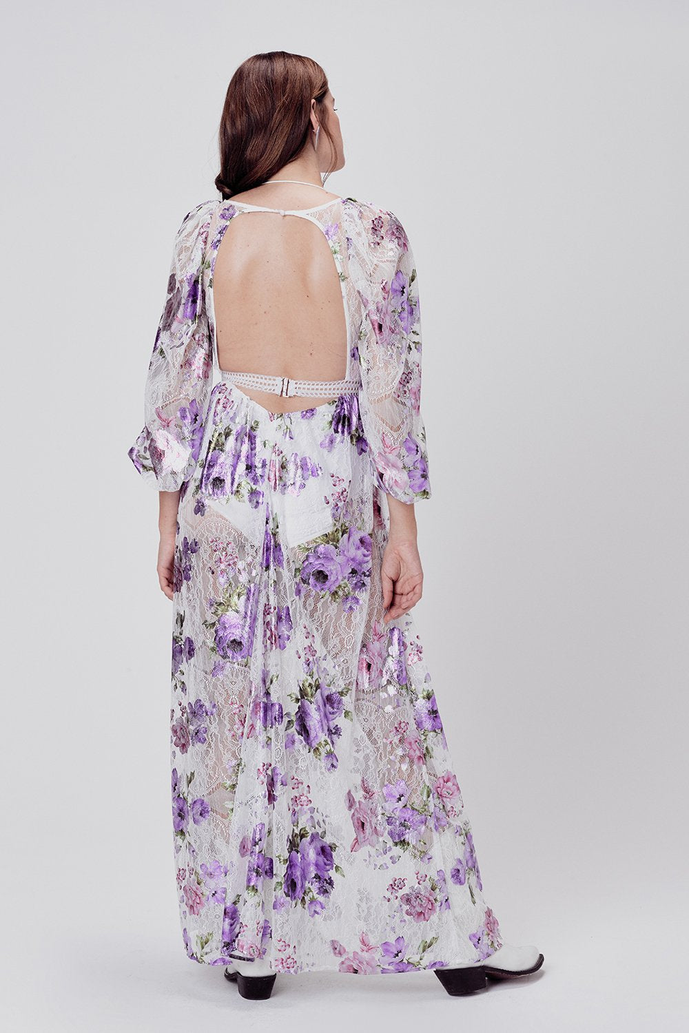 Wildflower Foil Lace Maxi Dress  Summer Daze Boutique