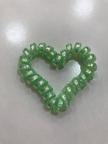 Heart Spiral Hair Tie (Green)