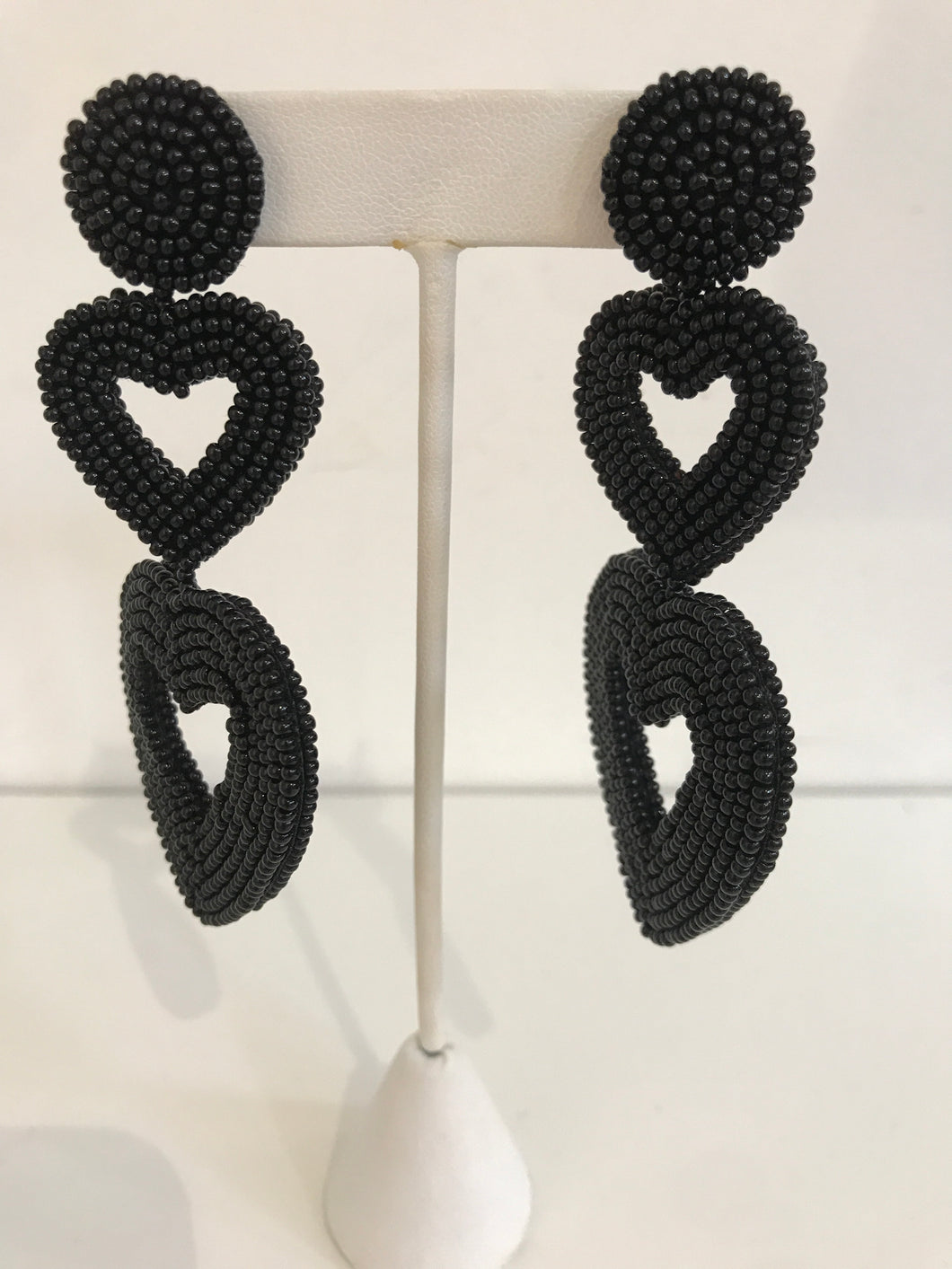 Black Heart Drop Earring