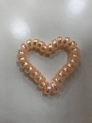 Heart Spiral Hair Tie (Orange)