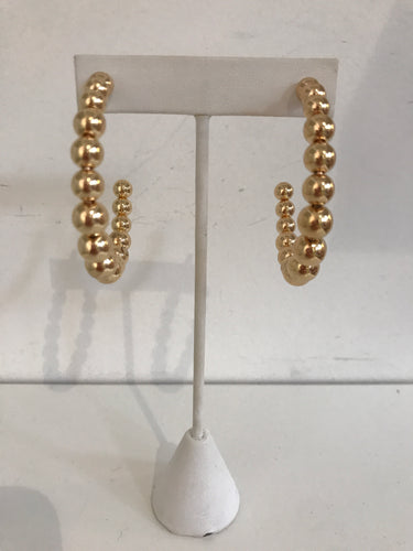 Gold Ball Hoop Earrings