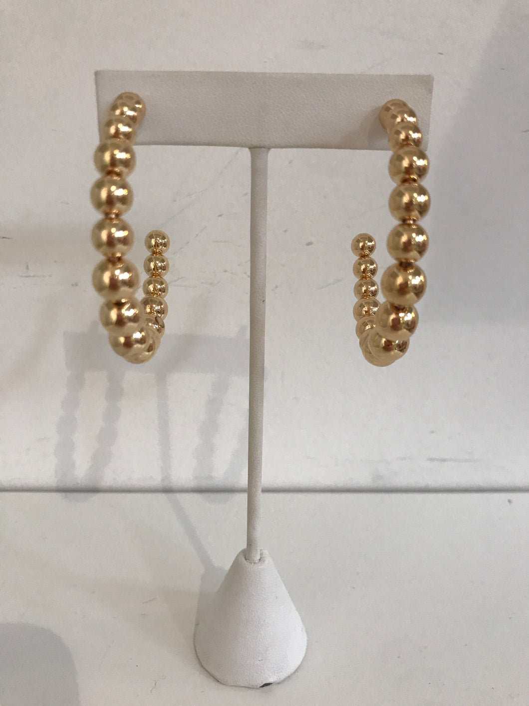 Gold Ball Hoop Earrings